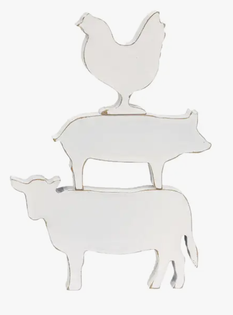 Shabby Chick Farm Animal Stacking Sitters 3/set