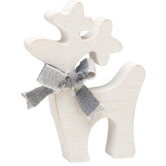 Small White Washed Reindeer