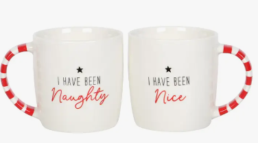 Naughty and Nice Couples Christmas Mug Set