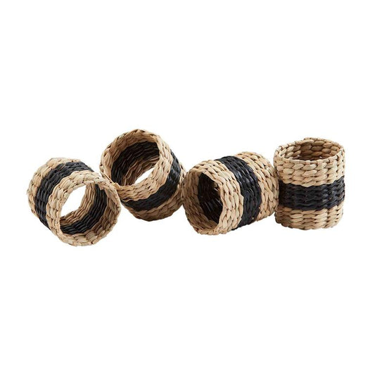 Mud Pie Seagrass Napkin Ring Set