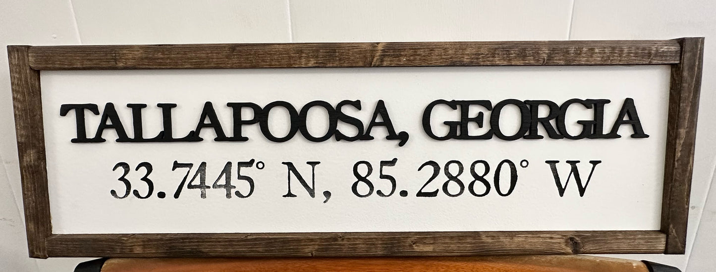 Tallapoosa Coordinates Sign