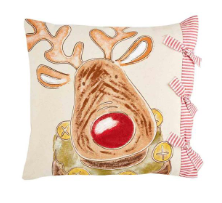 Mud Pie Reindeer Painted Pillow