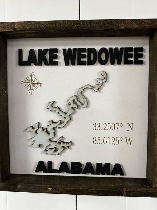 Lake Wedowee Sign 12x12