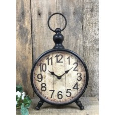 Black Distressed Clock w/Handles