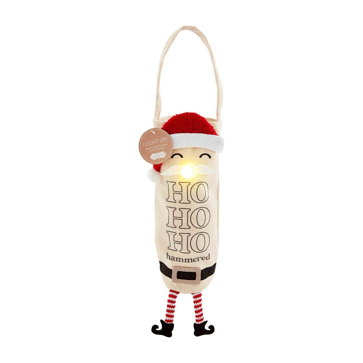 Mud Pie Santa Light Wine Bag