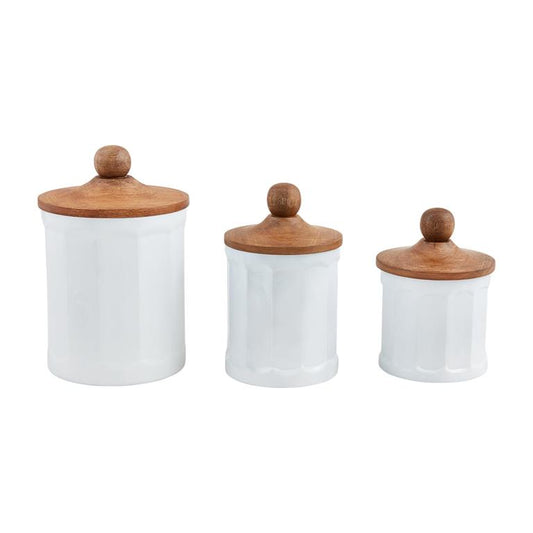 Mud Pie Milk Glass Canister Set