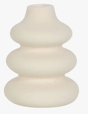 Modern Minimalist Cream Speckle Single Stem Vase