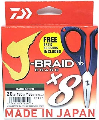 Daiwa J-Braid Grand X8 30lb with Scissors