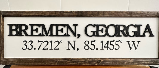 Bremen Coordinates Sign