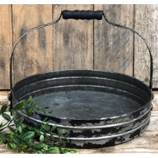 Black Distressed Tray w/Handle