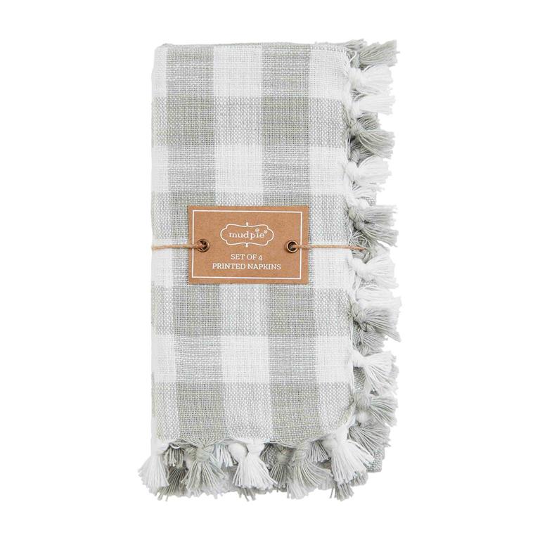Mud Pie Gingham Cloth Napkin Set