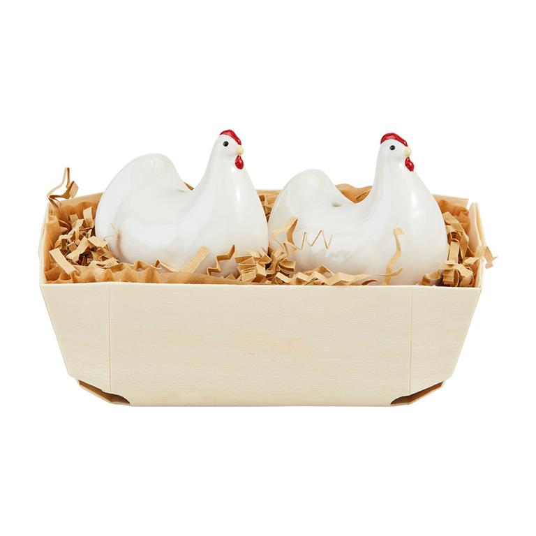 Mud Pie Hen Salt & Pepper Basket