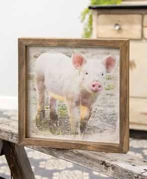 Pasture Pig Wood Frame Print