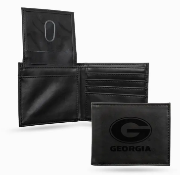 Billfold Wallet Laser Engraved GA Black