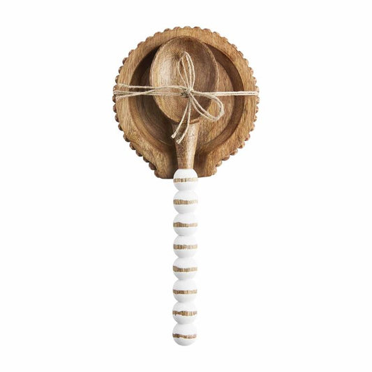 Mud Pie Beaded Wood Spoon Rest Set