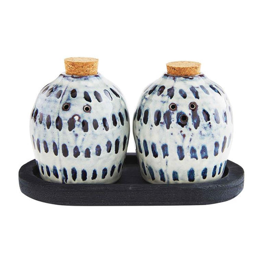 Mud Pie Black Reactive Salt and Pepper Shakers