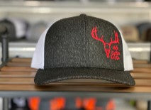Deer Skull Offset Heather Black/Red
