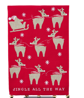 Mud Pie Jingle Reindeer Dish Towel