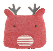 Mud Pie Red Shaped Reindeer Pillow