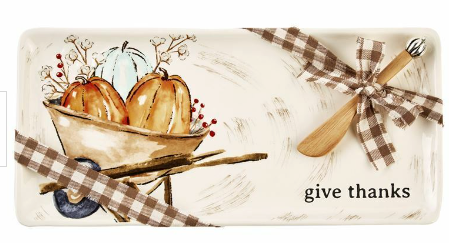 Mud Pie Wheelbarrow Hostess Set