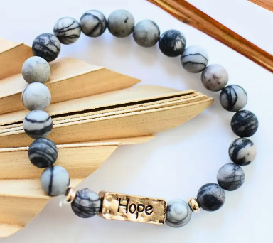 Hope Stone Bracelet Black and White