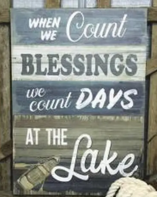 Blessings At the Lake Sign