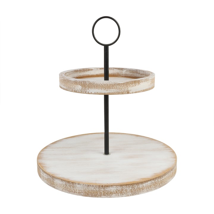 Weathered Wood Tiered Tray 