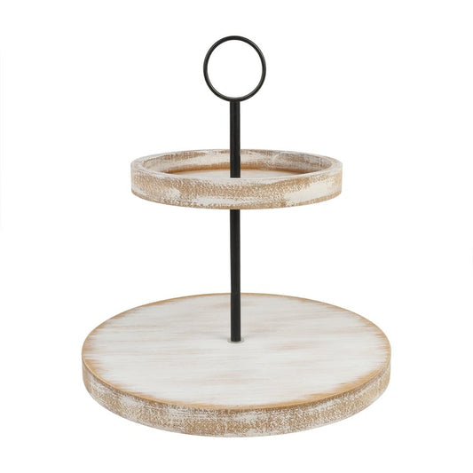Weathered Wood Tiered Tray 