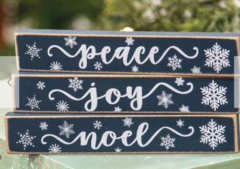 Joy, Peace, Noel Snowflake Stick