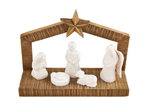 White Christmas Nativity Set