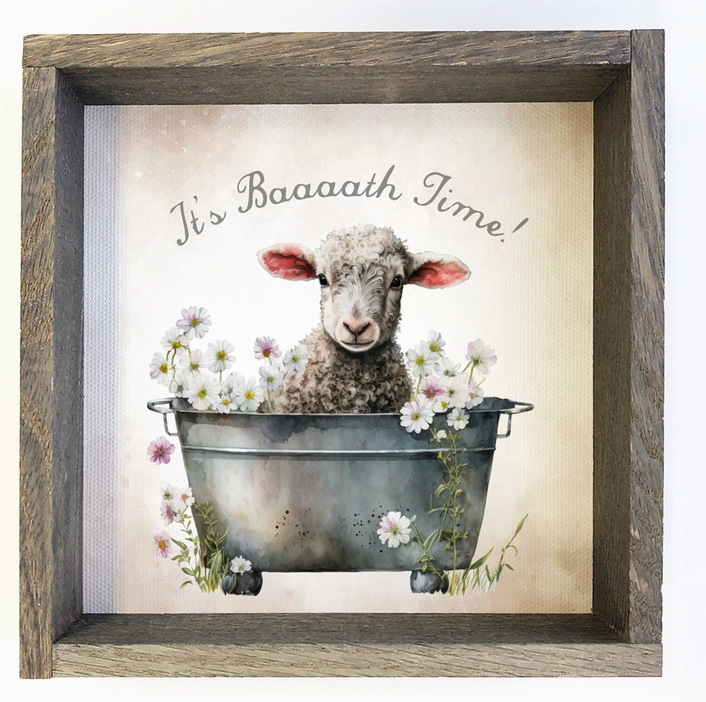 Lamb Bath Time Sign 11x11