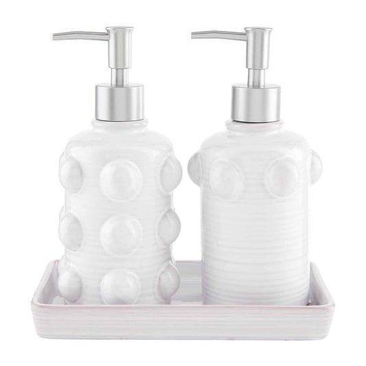 Mud Pie Beaded Ceramic Soap Set