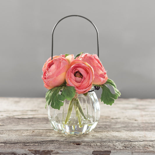 Vase with Flower Pink Ranunculus