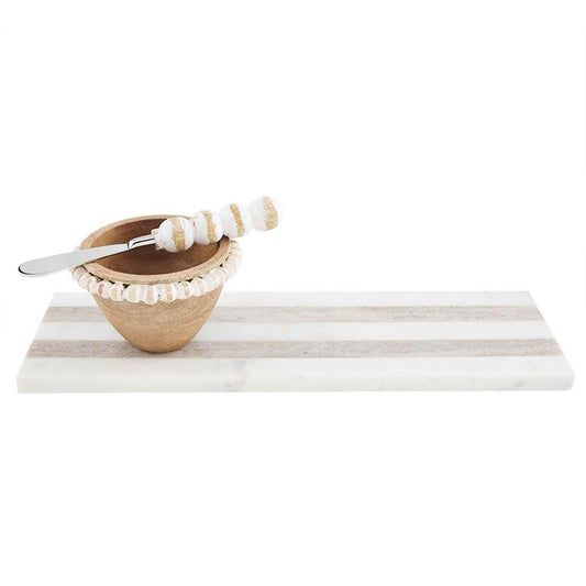 Mud Pie Marble Board Wood Bowl Set