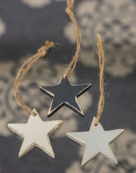 Wooded Star Ornament Small 3/set