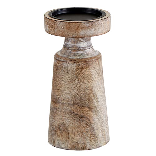 Mango Wooden Candle Holder Med
