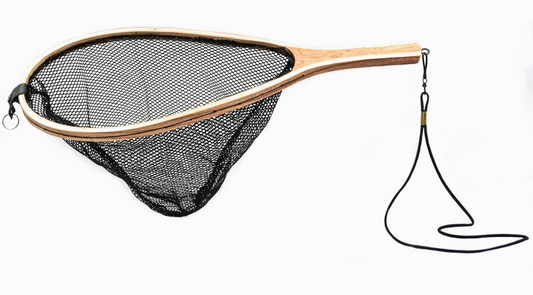 Teardrop Net - Wooden Trout - Black Mesh