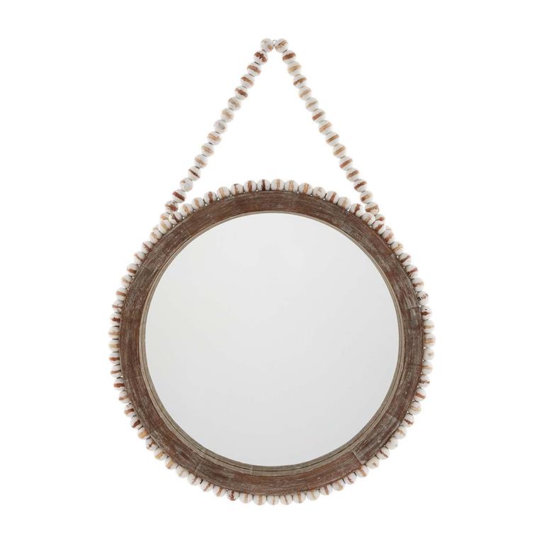 Mud Pie Large Beaded Hanging Mirror