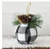 CHECKER BALL ORNAMENT WHITE/BLACK