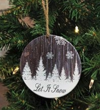 Let It Snow Snowy Woodgrain 5"