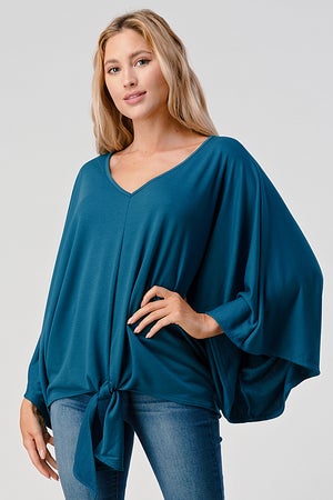 Front Tie Kimono Teal