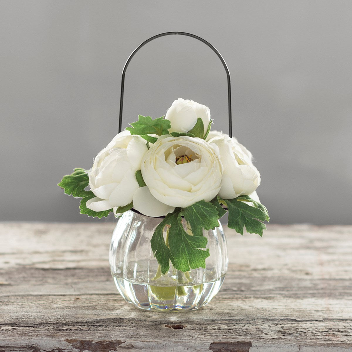 Vase with Flower White Ranunculus