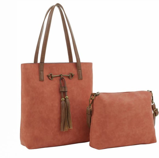 Liz Soto Handbag Rust Jane 2 in 1 Tote