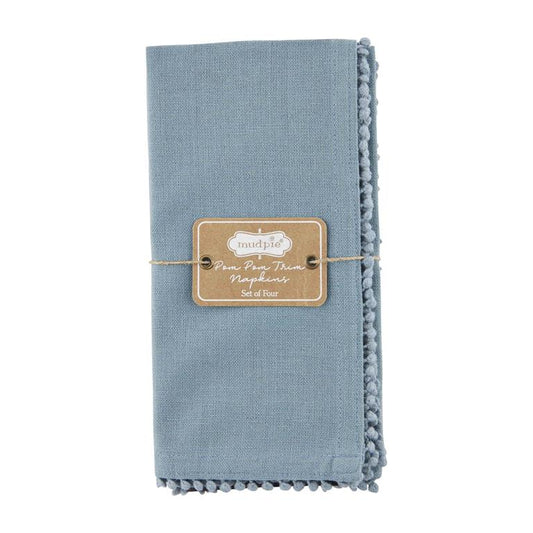 Mud Pie Pom Trim Napkin Set