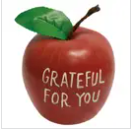 Grateful For You Engraved Resin Apple