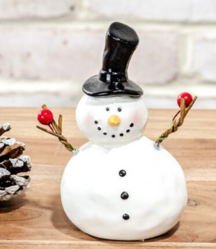 CERAMIC SNOWMAN 5.5"