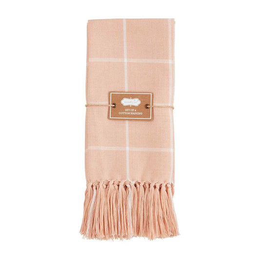 Mud Pie Window Pane Napkin Set Blush